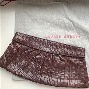 PRICE DROP!!! Lauren Merkin Leather Woven Clutch